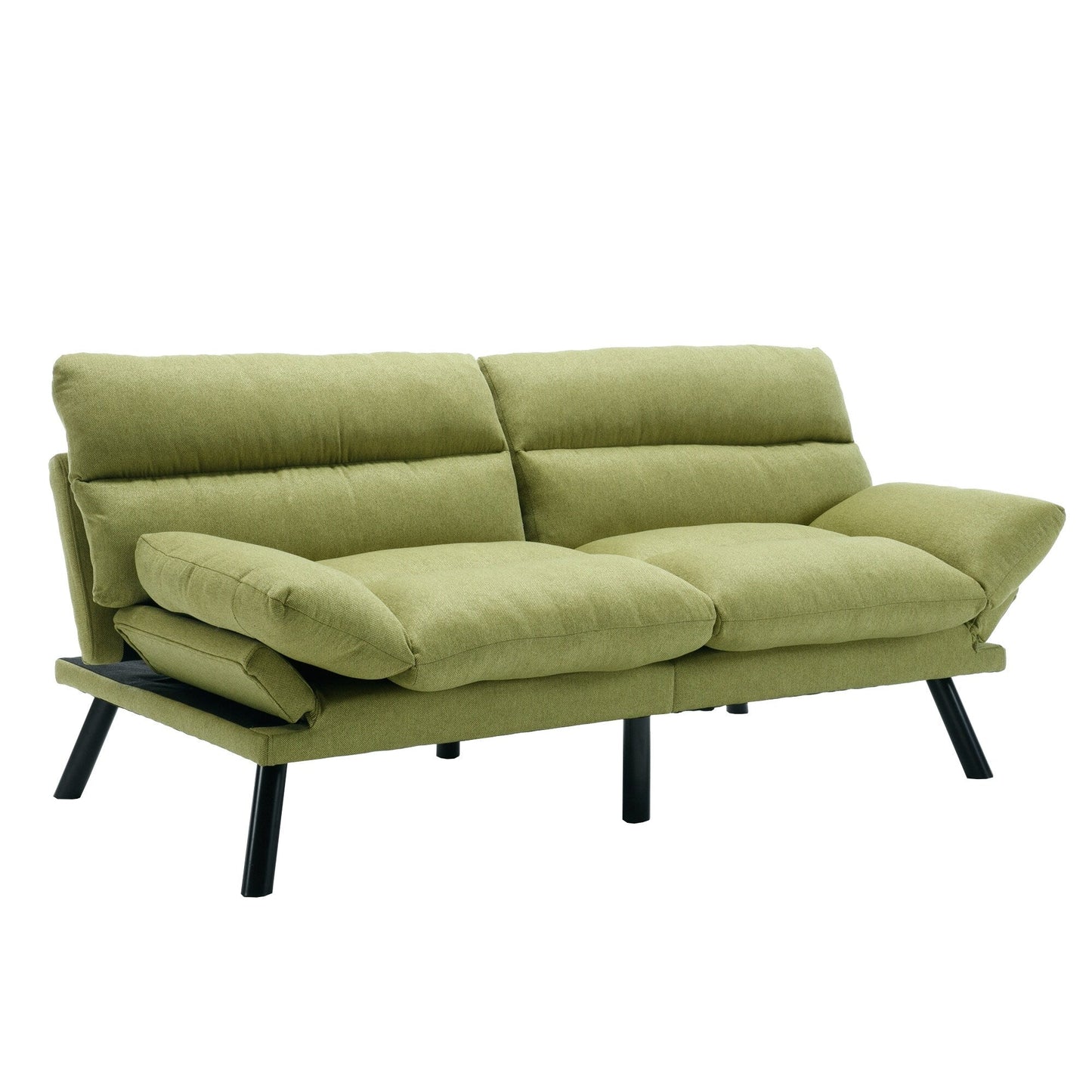 70.08 Teddy Fabric 2-Seater Loveseat Sofa with Thick Cushions, Metal Legs, and 600LB Weight Capacity