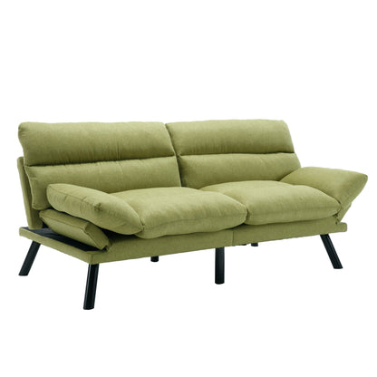 70.08 Teddy Fabric 2-Seater Loveseat Sofa with Thick Cushions, Metal Legs, and 600LB Weight Capacity