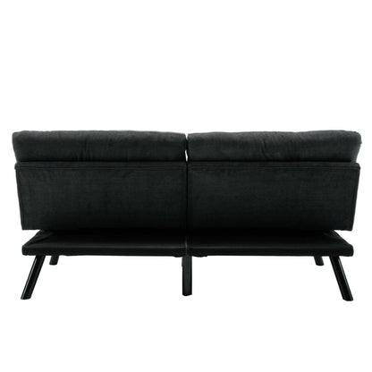 70.08 Teddy Fabric 2-Seater Loveseat Sofa with Thick Cushions, Metal Legs, and 600LB Weight Capacity