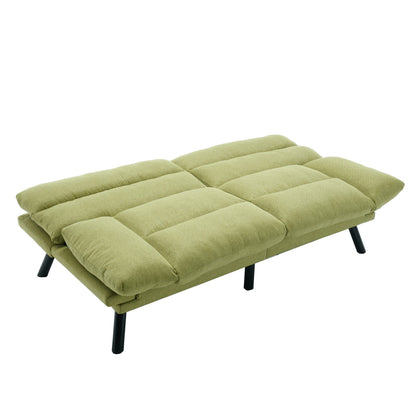 70.08 Teddy Fabric 2-Seater Loveseat Sofa with Thick Cushions, Metal Legs, and 600LB Weight Capacity