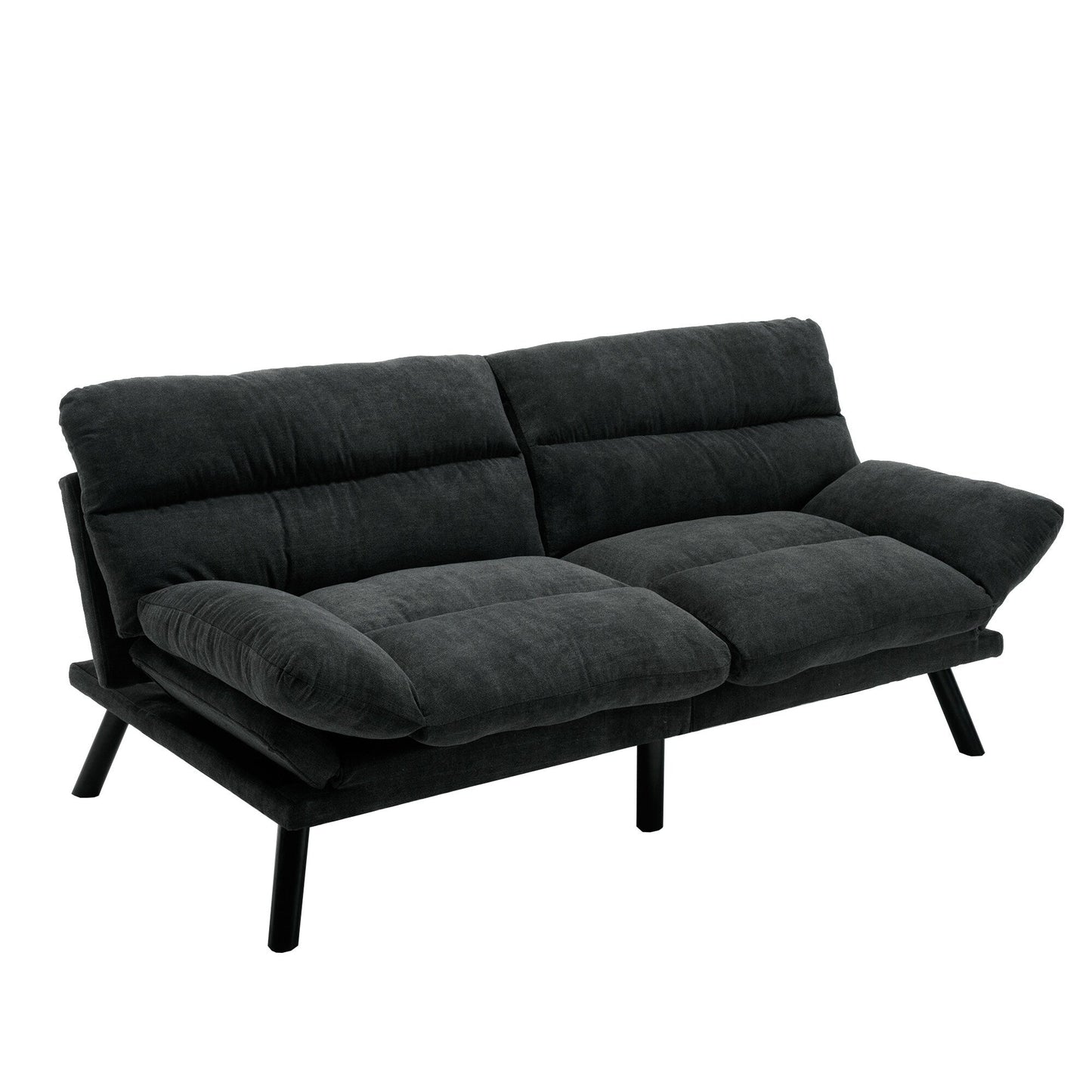 70.08 Teddy Fabric 2-Seater Loveseat Sofa with Thick Cushions, Metal Legs, and 600LB Weight Capacity