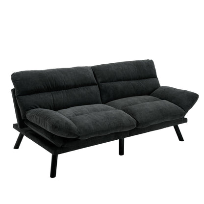 70.08 Teddy Fabric 2-Seater Loveseat Sofa with Thick Cushions, Metal Legs, and 600LB Weight Capacity