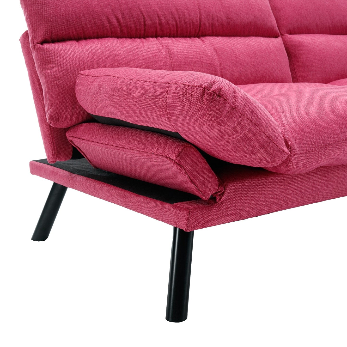 70.08 Teddy Fabric 2-Seater Loveseat Sofa with Thick Cushions, Metal Legs, and 600LB Weight Capacity