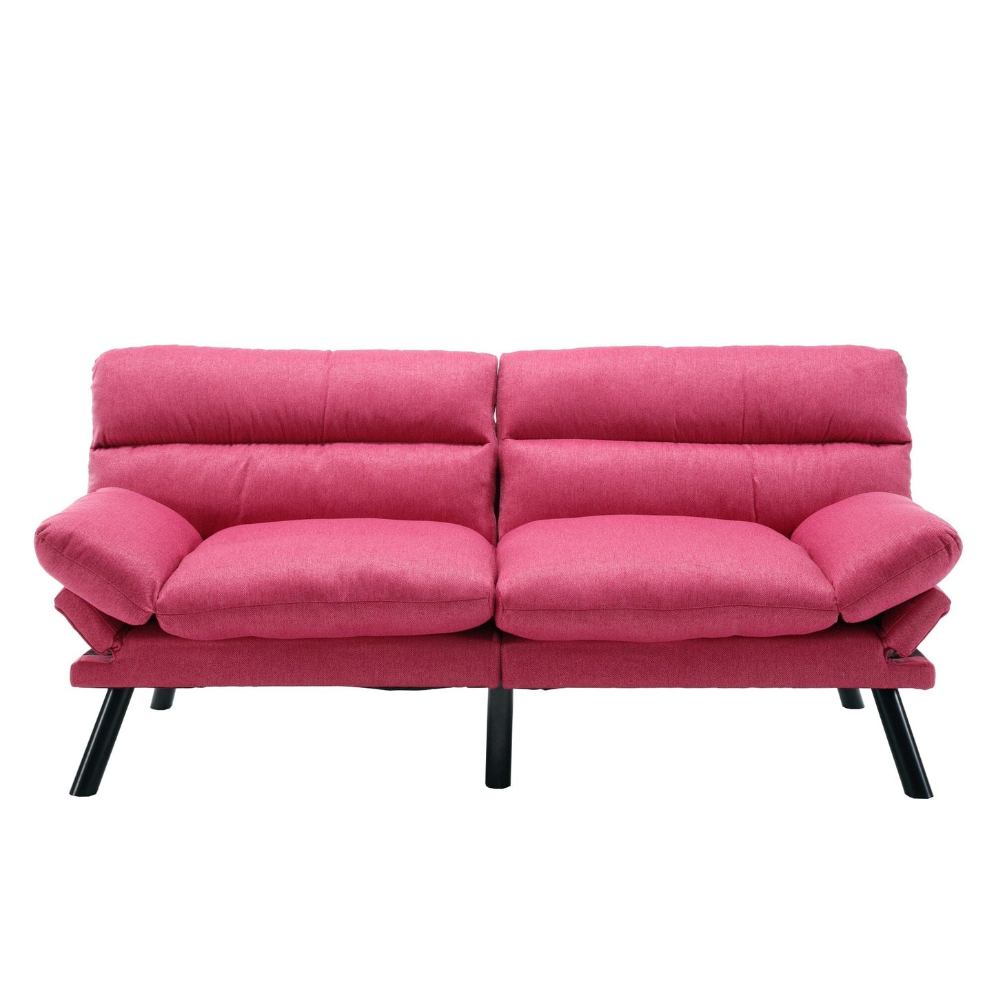 70.08 Teddy Fabric 2-Seater Loveseat Sofa with Thick Cushions, Metal Legs, and 600LB Weight Capacity