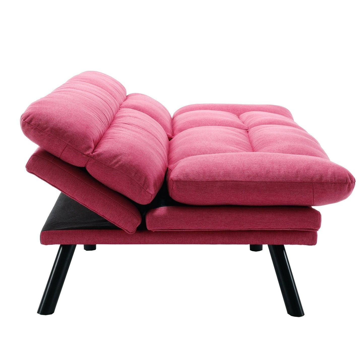 70.08 Teddy Fabric 2-Seater Loveseat Sofa with Thick Cushions, Metal Legs, and 600LB Weight Capacity
