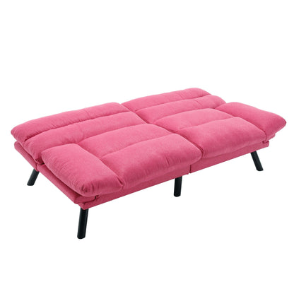 70.08 Teddy Fabric 2-Seater Loveseat Sofa with Thick Cushions, Metal Legs, and 600LB Weight Capacity