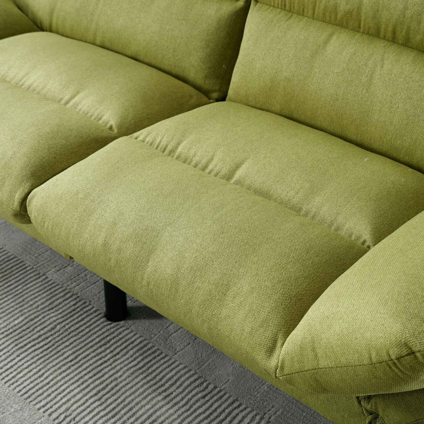 70.08 Teddy Fabric 2-Seater Loveseat Sofa with Thick Cushions, Metal Legs, and 600LB Weight Capacity