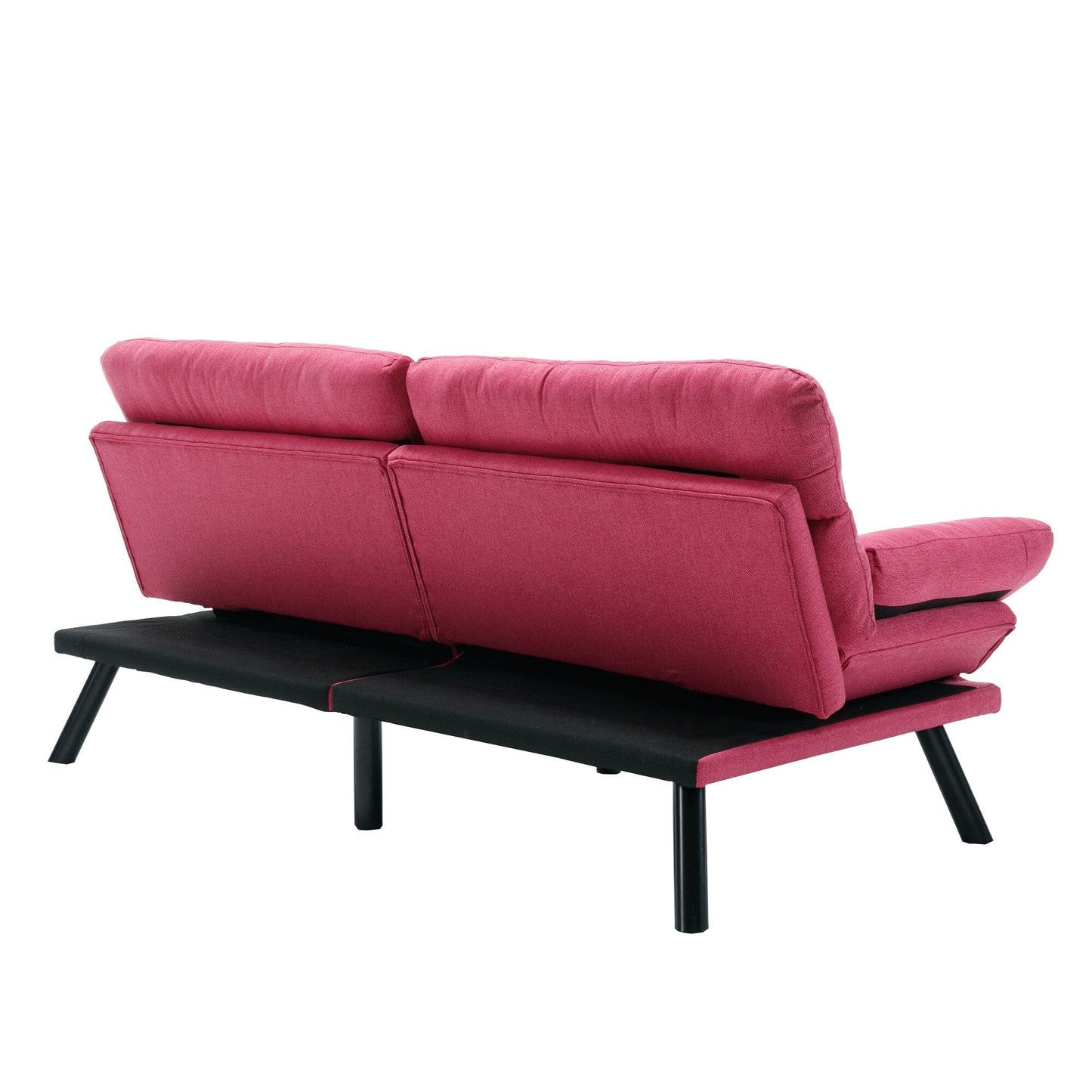 70.08 Teddy Fabric 2-Seater Loveseat Sofa with Thick Cushions, Metal Legs, and 600LB Weight Capacity