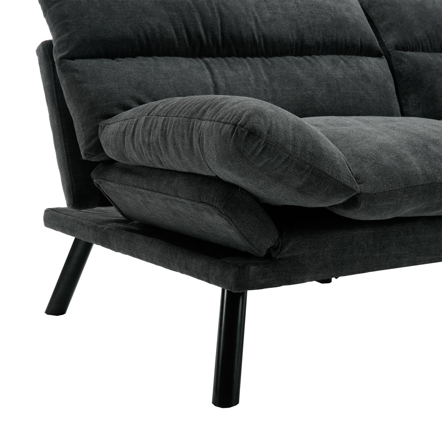70.08 Teddy Fabric 2-Seater Loveseat Sofa with Thick Cushions, Metal Legs, and 600LB Weight Capacity