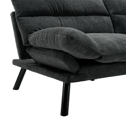 70.08 Teddy Fabric 2-Seater Loveseat Sofa with Thick Cushions, Metal Legs, and 600LB Weight Capacity