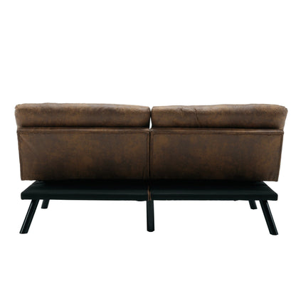 70.08 Teddy Fabric 2-Seater Loveseat Sofa with Thick Cushions, Metal Legs, and 600LB Weight Capacity