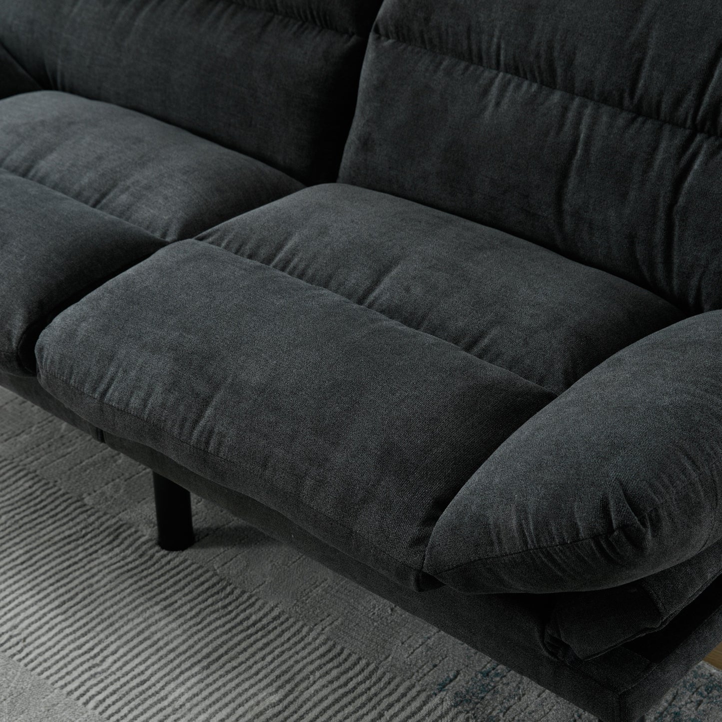 70.08 Teddy Fabric 2-Seater Loveseat Sofa with Thick Cushions, Metal Legs, and 600LB Weight Capacity