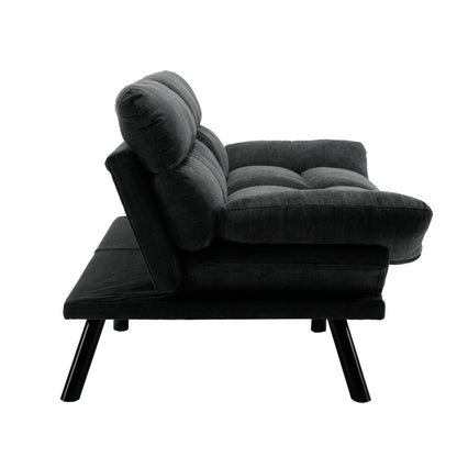70.08 Teddy Fabric 2-Seater Loveseat Sofa with Thick Cushions, Metal Legs, and 600LB Weight Capacity
