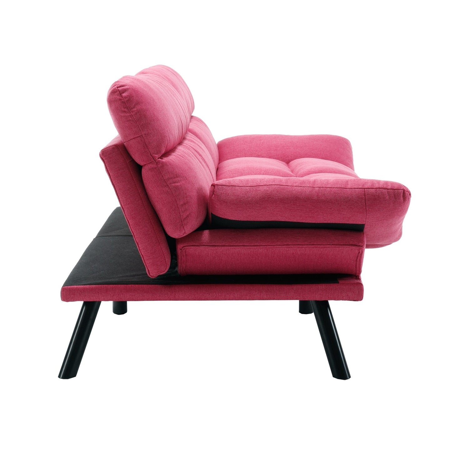 70.08 Teddy Fabric 2-Seater Loveseat Sofa with Thick Cushions, Metal Legs, and 600LB Weight Capacity