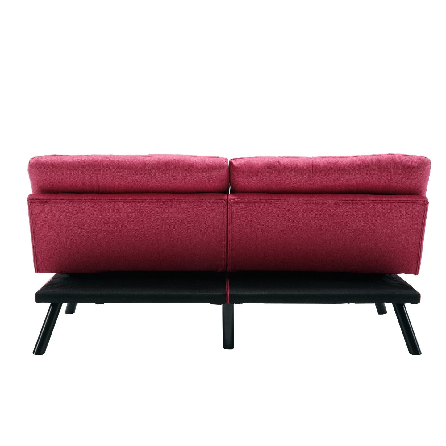 70.08 Teddy Fabric 2-Seater Loveseat Sofa with Thick Cushions, Metal Legs, and 600LB Weight Capacity