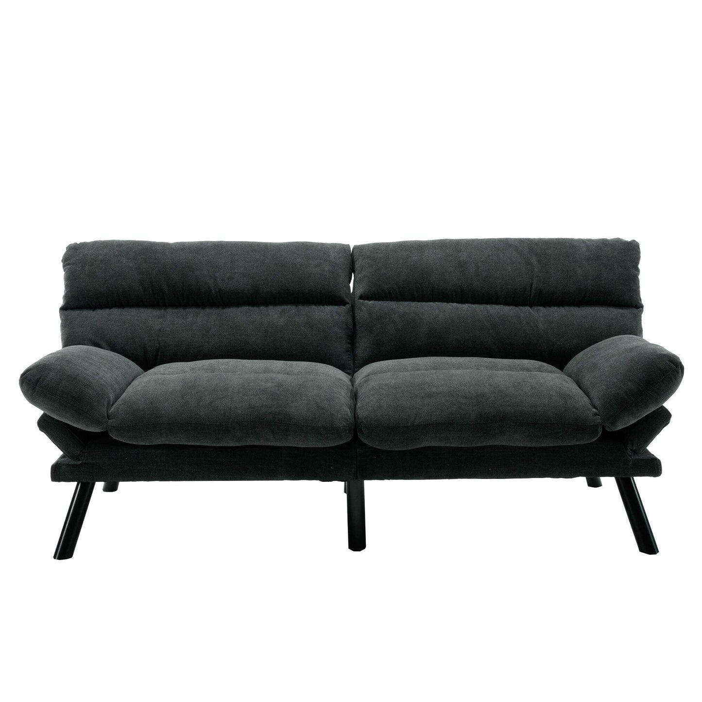 70.08 Teddy Fabric 2-Seater Loveseat Sofa with Thick Cushions, Metal Legs, and 600LB Weight Capacity
