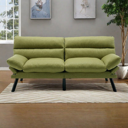 70.08 Teddy Fabric 2-Seater Loveseat Sofa with Thick Cushions, Metal Legs, and 600LB Weight Capacity