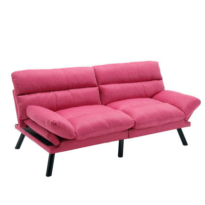 70.08 Teddy Fabric 2-Seater Loveseat Sofa with Thick Cushions, Metal Legs, and 600LB Weight Capacity