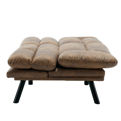 70.08 Teddy Fabric 2-Seater Loveseat Sofa with Thick Cushions, Metal Legs, and 600LB Weight Capacity