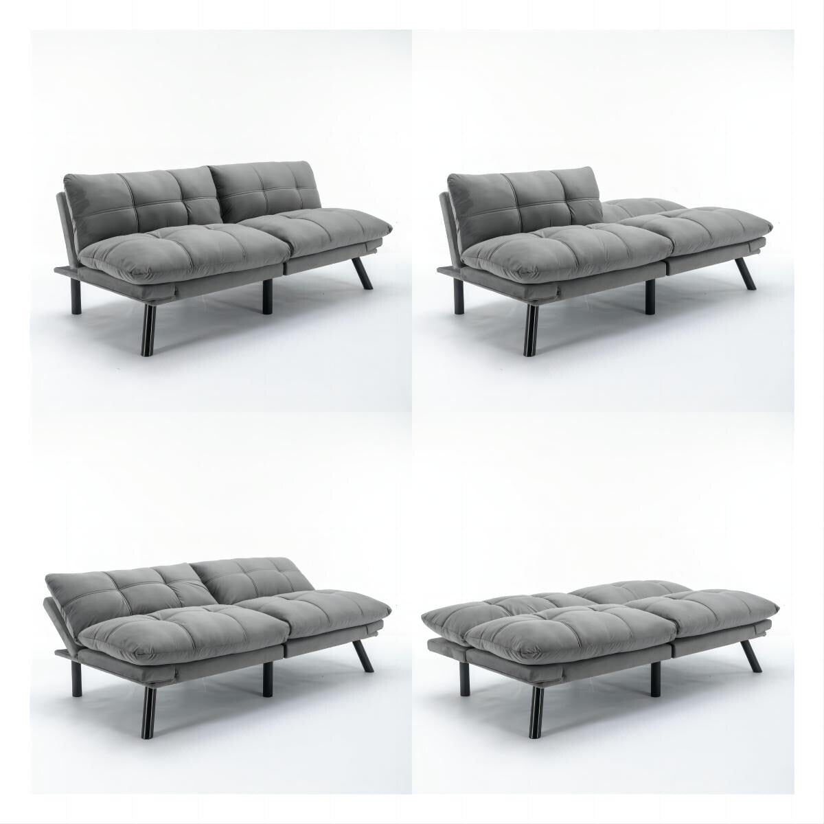 70.9'' Modern Fabric Convertible Sofa with Adjustable Back