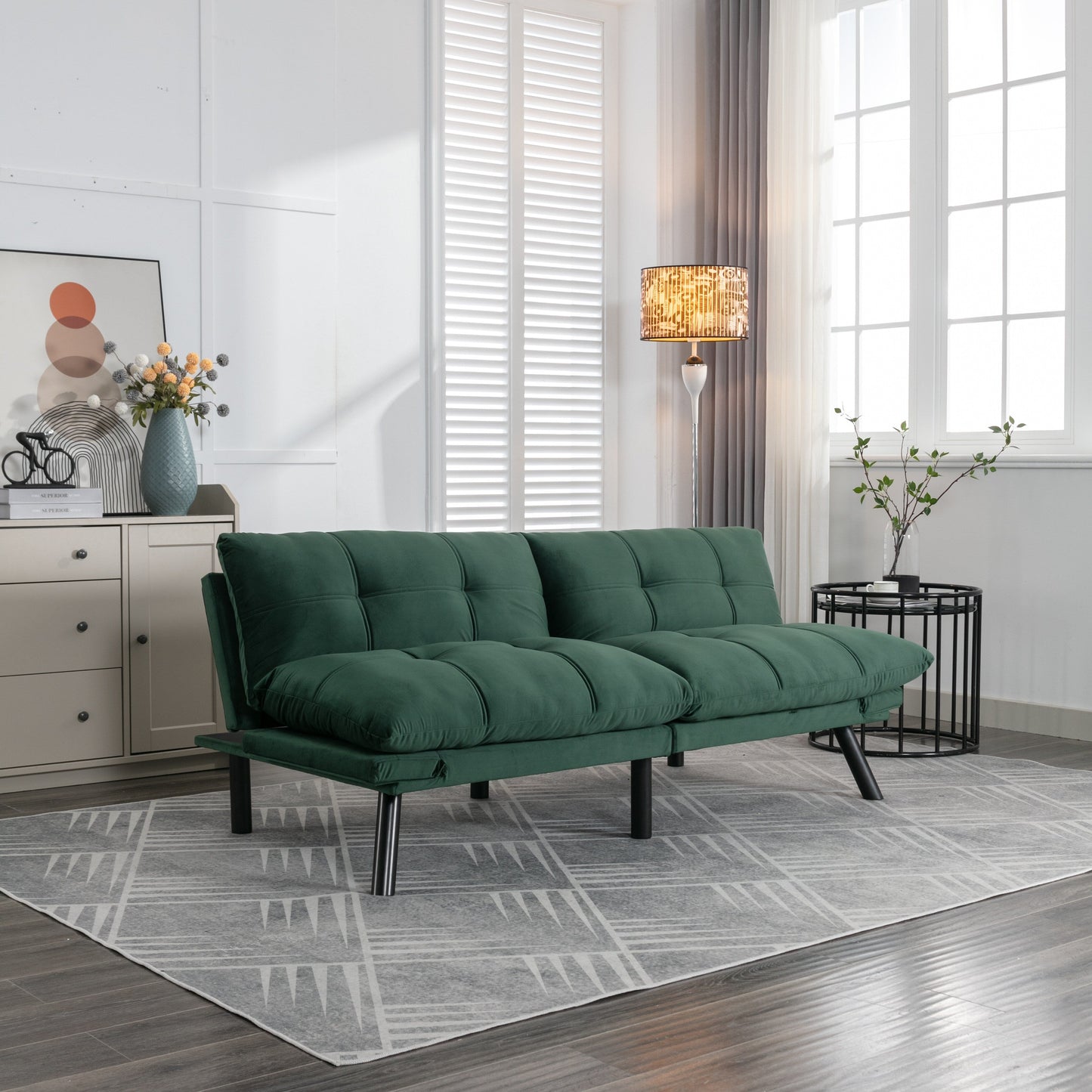 70.9'' Modern Fabric Convertible Sofa with Adjustable Back