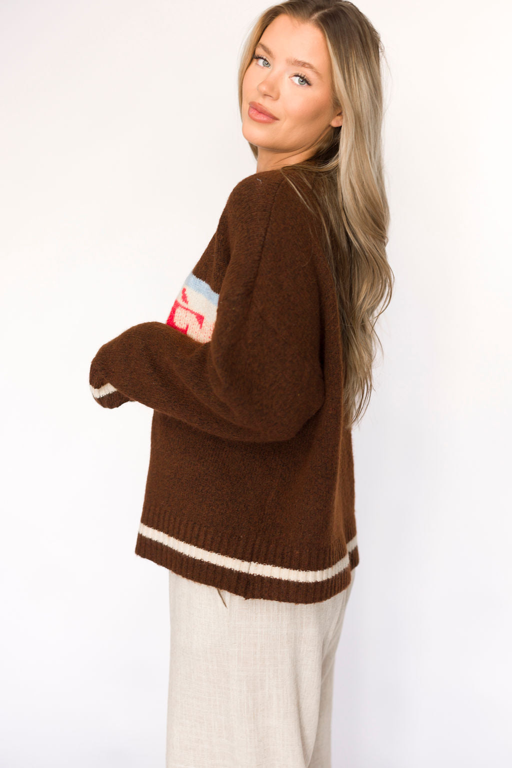 Apres Pullover Sweater Top in Chocolate