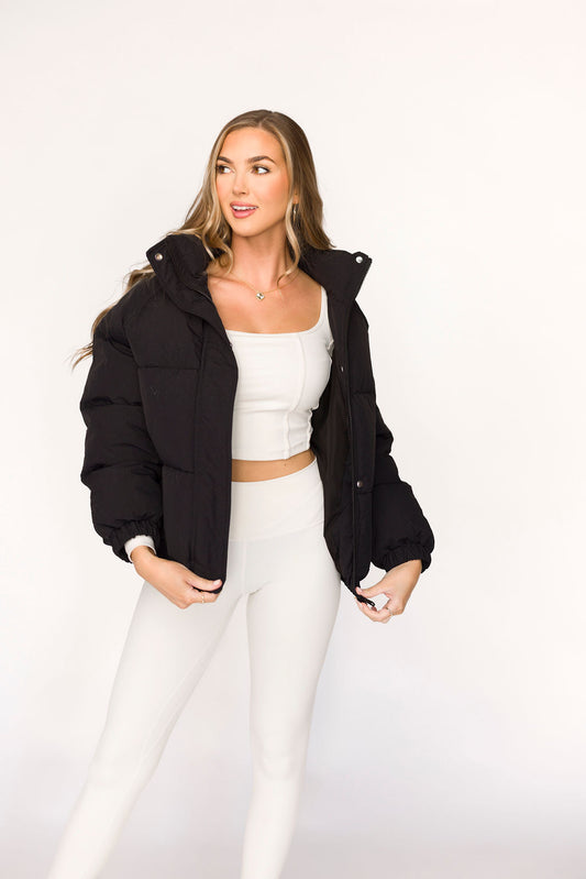 Jasmine Oversized Puffer Jacket in Black