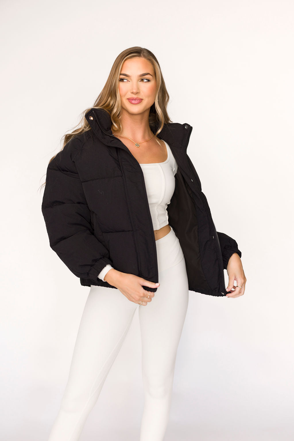 Jasmine Oversized Puffer Jacket in Black