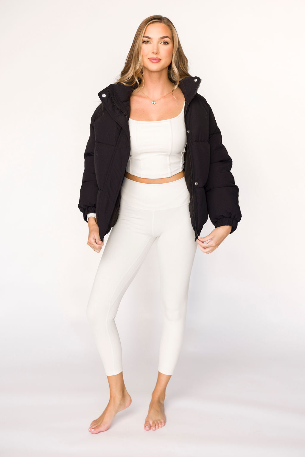Jasmine Oversized Puffer Jacket in Black