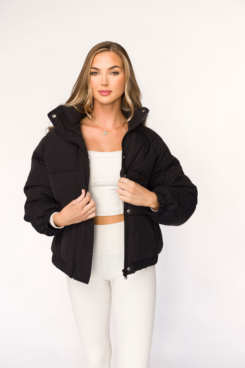 Jasmine Oversized Puffer Jacket in Black