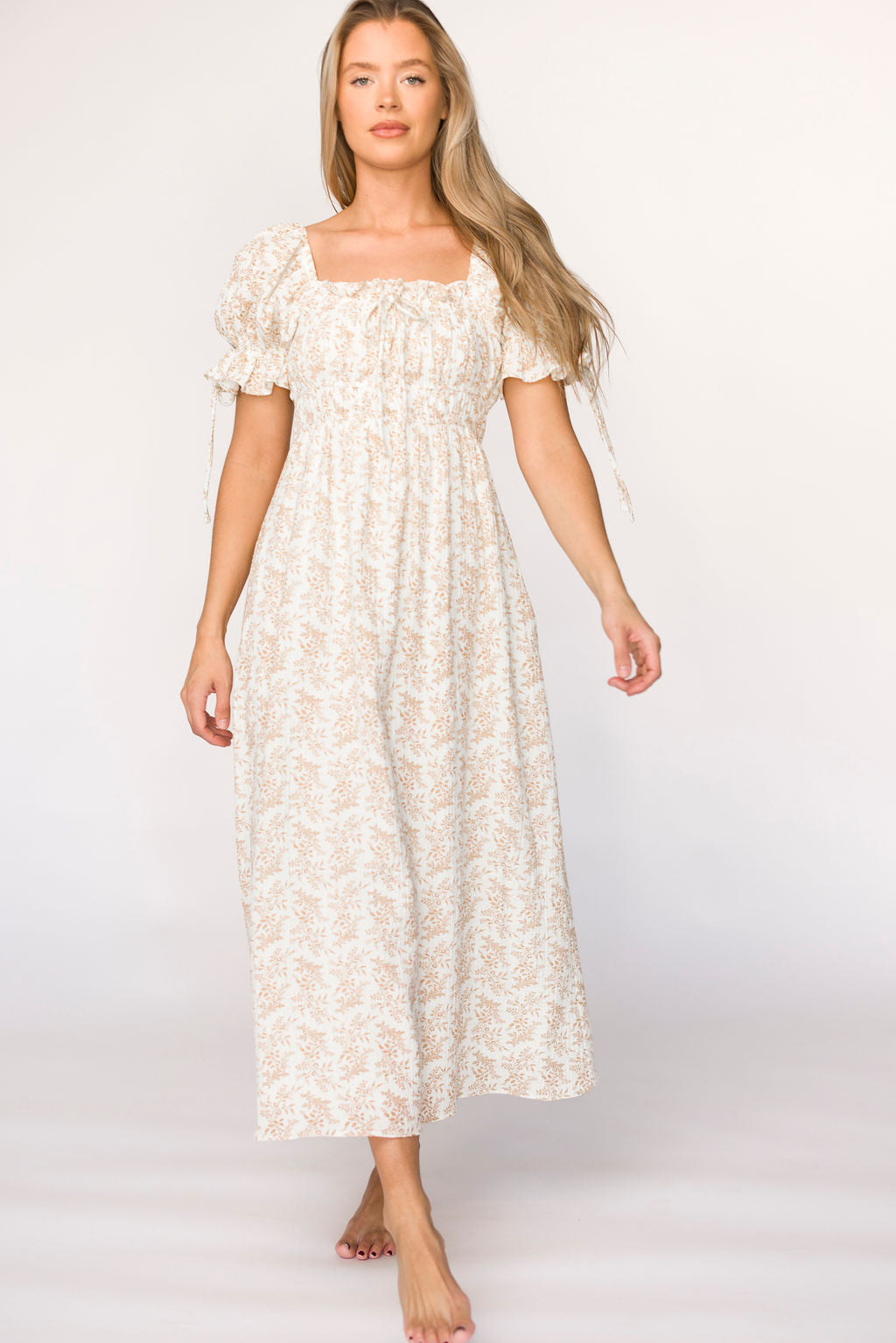 Savanna Steppe 100% Cotton Dress in Taupe - Bump Friendly & Inclusive Sizing (S-3XL)