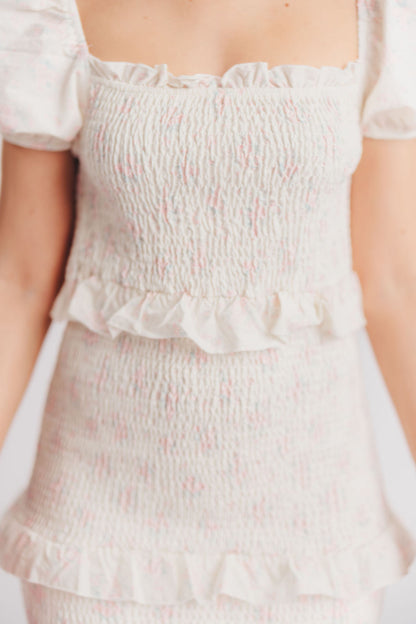 Ada Smocked Dress in Pink Floral- Bump Friendly & Inclusive Sizing (S-3XL)