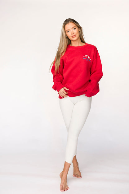 Aspen Ski Camp Sweatshirt in Cherry