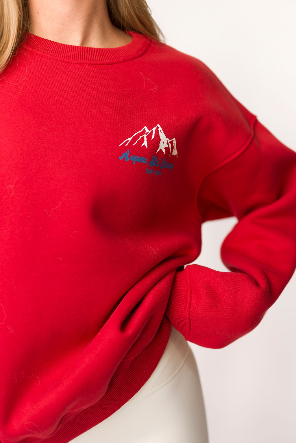 Aspen Ski Camp Sweatshirt in Cherry