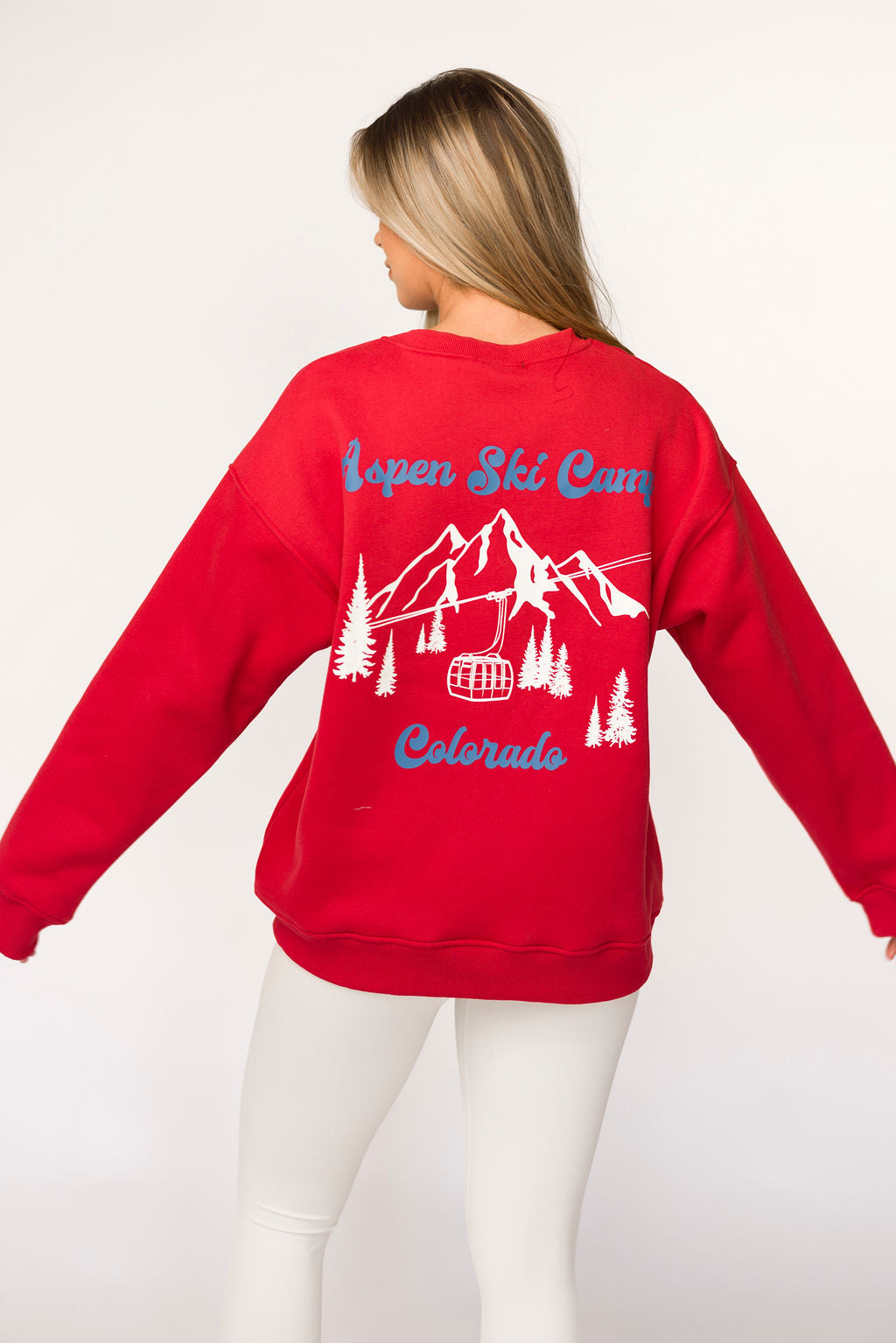 Aspen Ski Camp Sweatshirt in Cherry