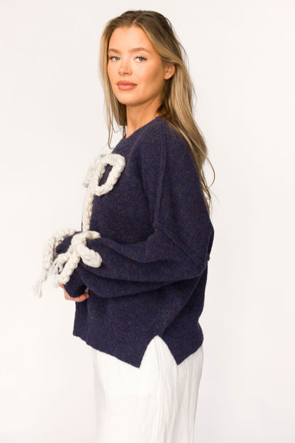 Clara Oversized Pullover Sweater in Navy