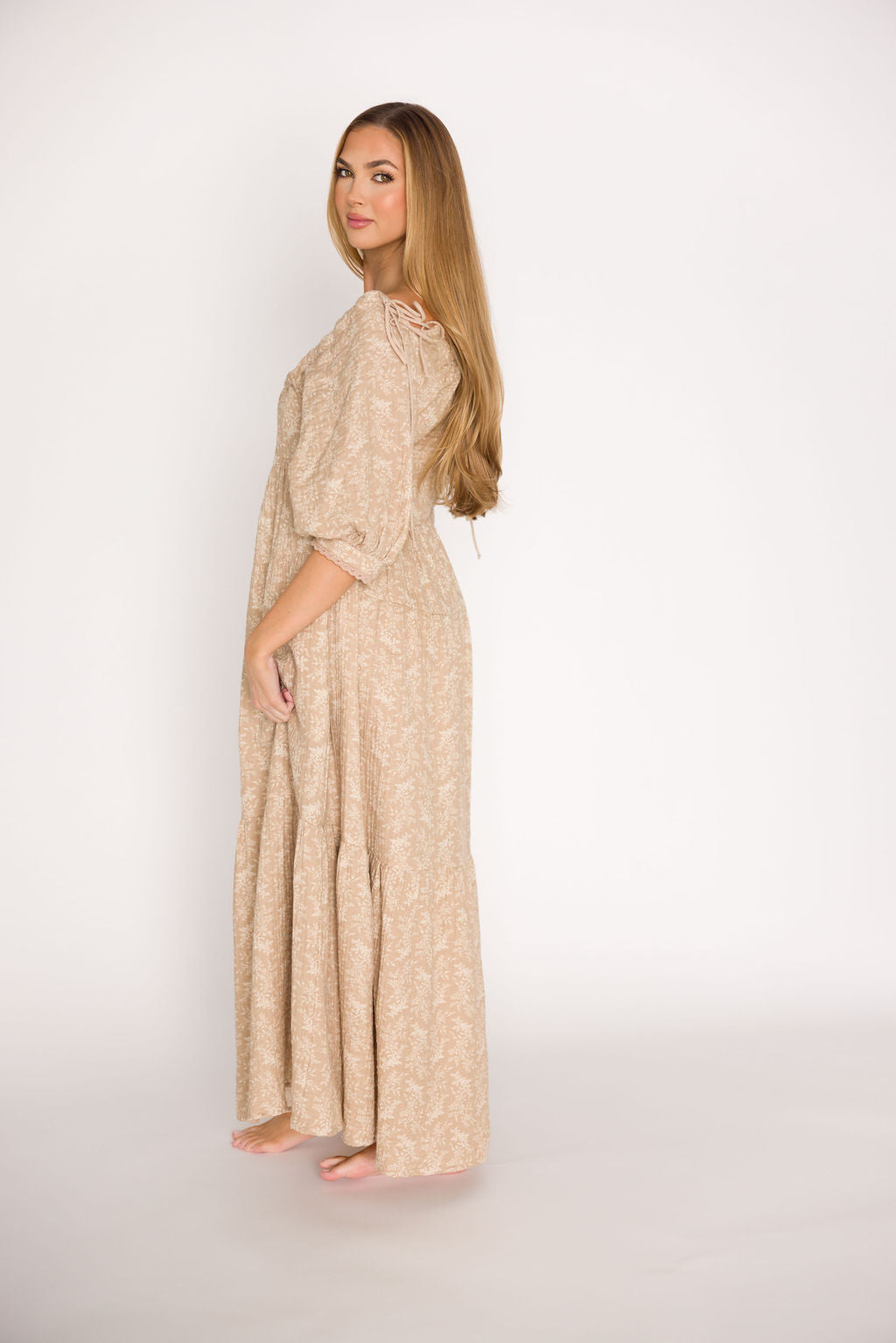 Cara 100% Cotton Maxi Dress in Mocha - Bump Friendly (XS-XL)