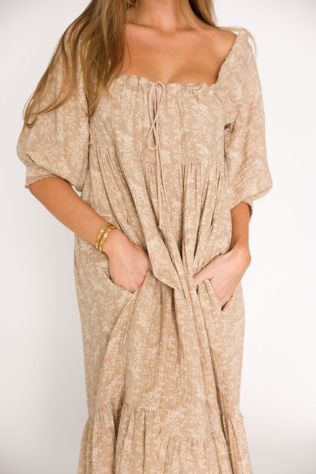Cara 100% Cotton Maxi Dress in Mocha - Bump Friendly (XS-XL)