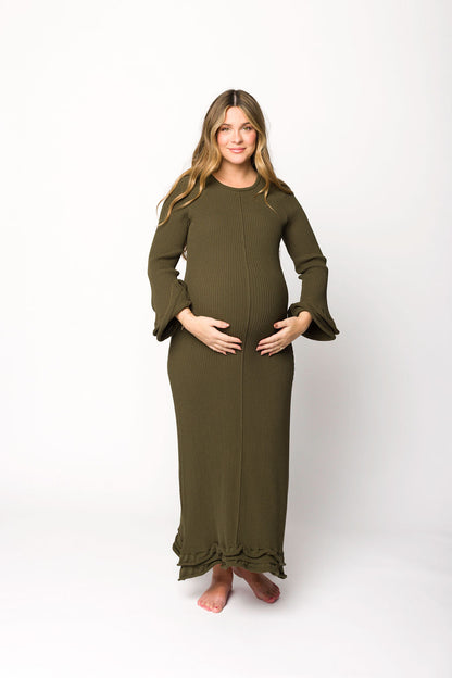 Arlet Dress in Olive - Bump Friendly
