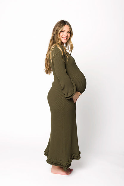 Arlet Dress in Olive - Bump Friendly