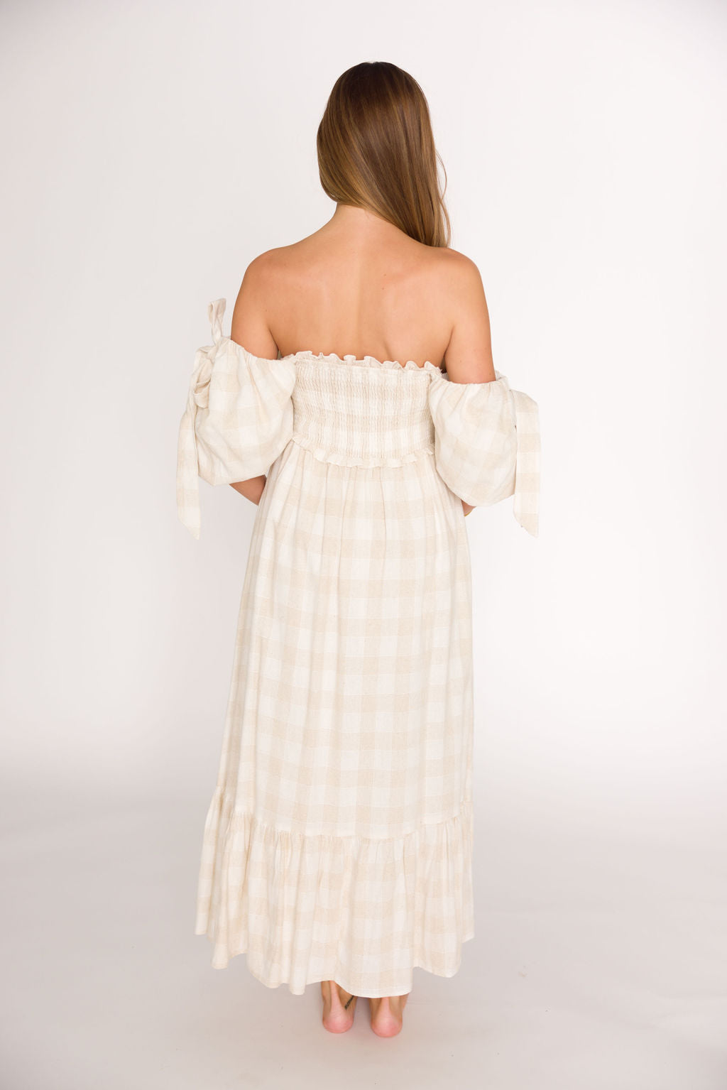 Addyson Elena Maxi Dress in Natural Multi - Cotton/Linen Blend - Bump Friendly & Inclusive Sizing - Restocking end of Sept