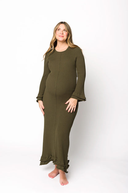 Arlet Dress in Olive - Bump Friendly