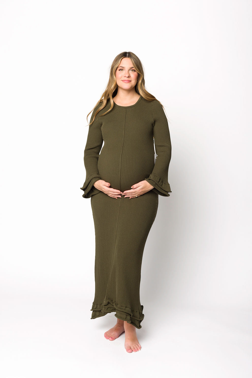 Arlet Dress in Olive - Bump Friendly