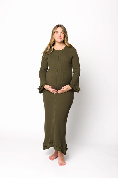 Arlet Dress in Olive - Bump Friendly