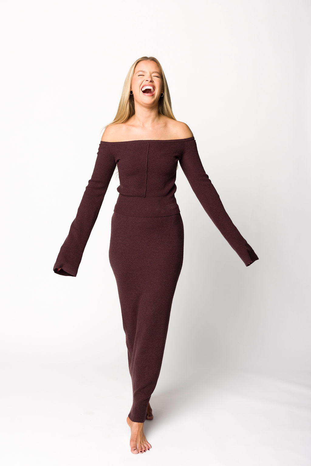 Bella Two Piece Sweater Set in Cabernet