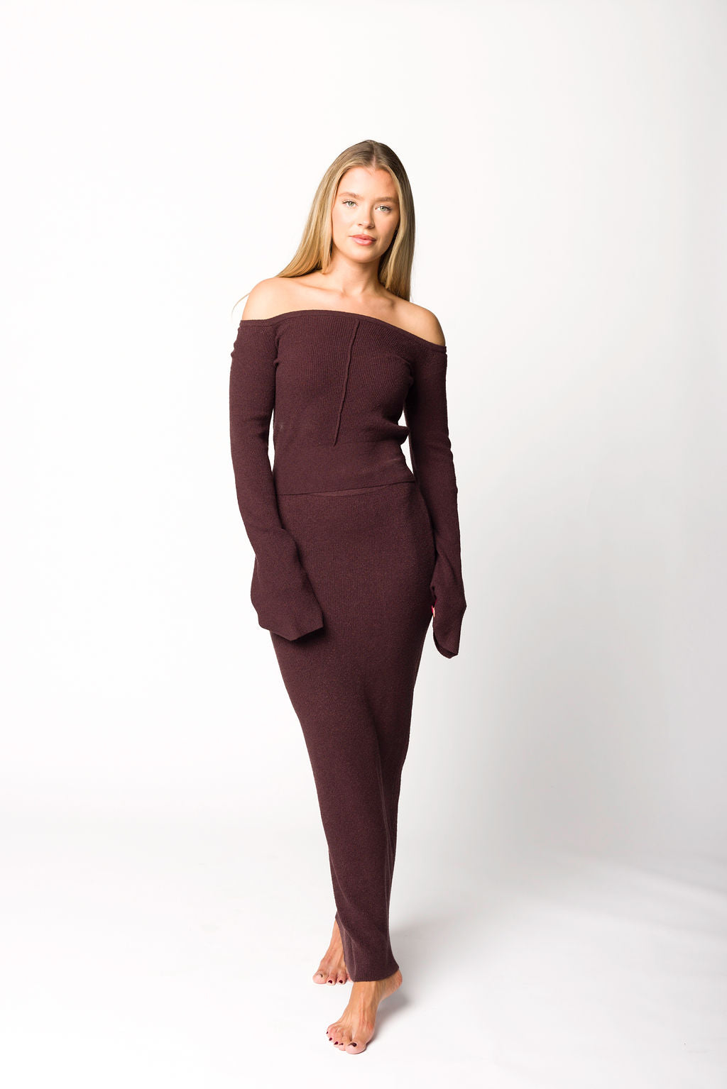 Bella Two Piece Sweater Set in Cabernet