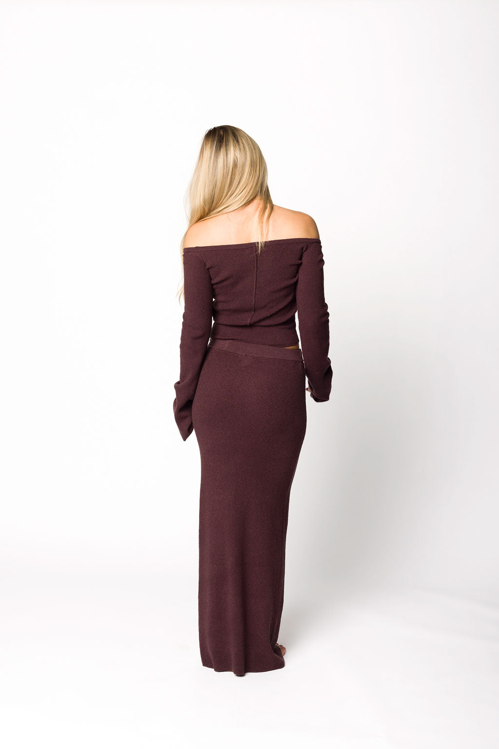 Bella Two Piece Sweater Set in Cabernet