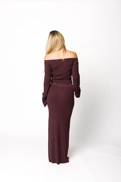 Bella Two Piece Sweater Set in Cabernet