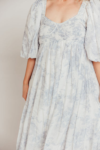 Harlow Maxi Dress in Light Blue Floral - Bump Friendly and Size Inclusive