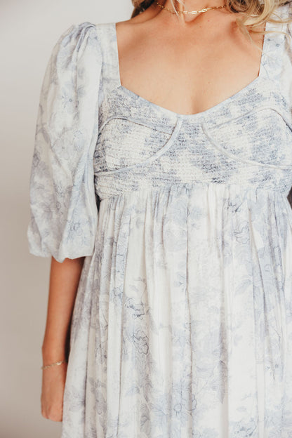 Harlow Maxi Dress in Light Blue Floral - Bump Friendly and Size Inclusive